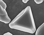 facetted Ag crystal at the surface of the oxidized alloy